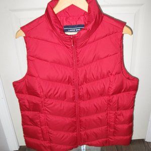 Lands' End Women's Hyper Dry Down Vest, Rich Red, NWT